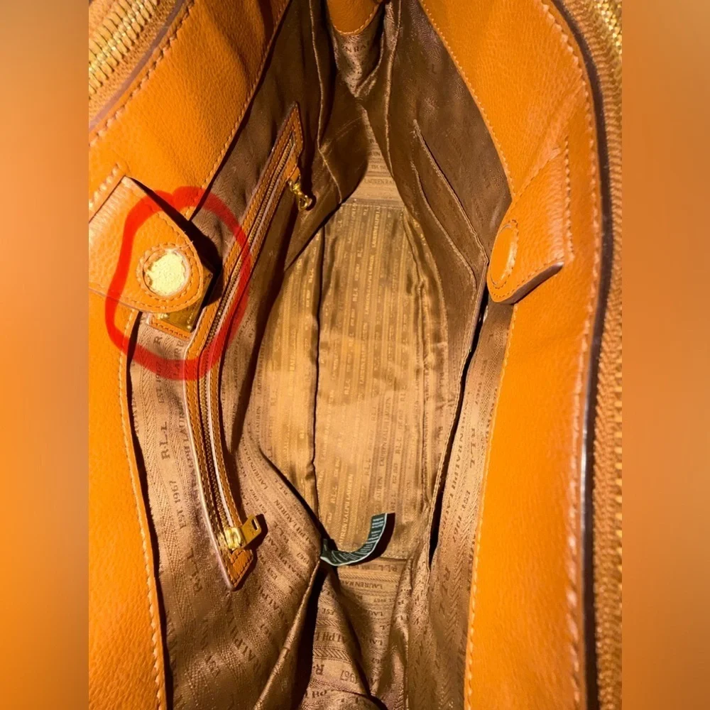 Lauren Ralph Lauren Tan Leather Satchel